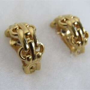 Christian Dior Gold Tone Half Hoop Earrings